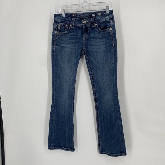 Miss Me Jeans Women’s 26 blue mid rise bootcut western rodeo festival cowgirl - Picture 2 of 7